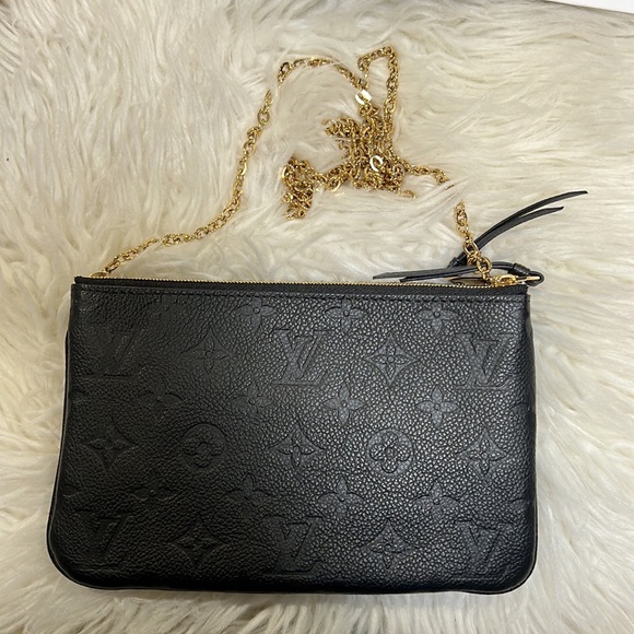 Authentic Louis Vuitton Double Pochette Empriente Noir - Picture 2 of 14